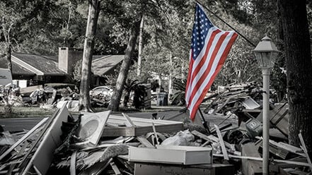 hurricane debris outside home